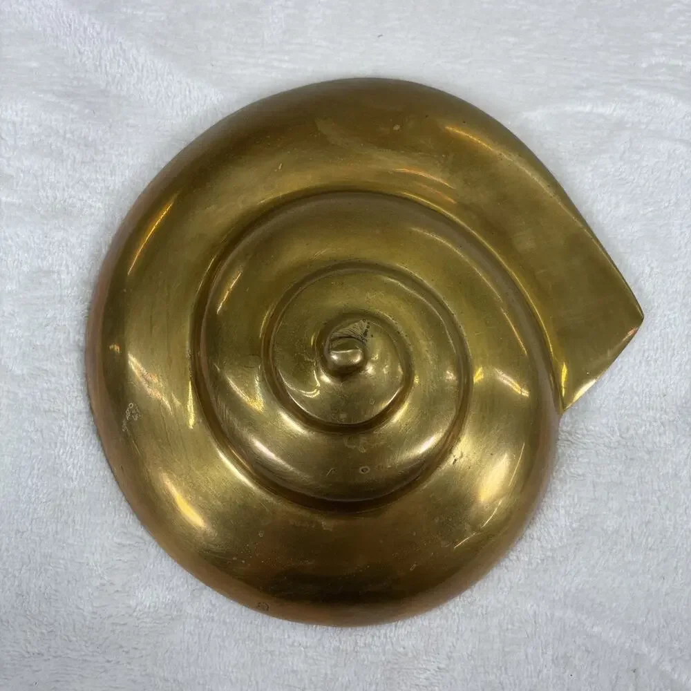 Vintage Brass Starfish & Nautilus Wall Hanging Nautical Sea Beach Decor Heavy